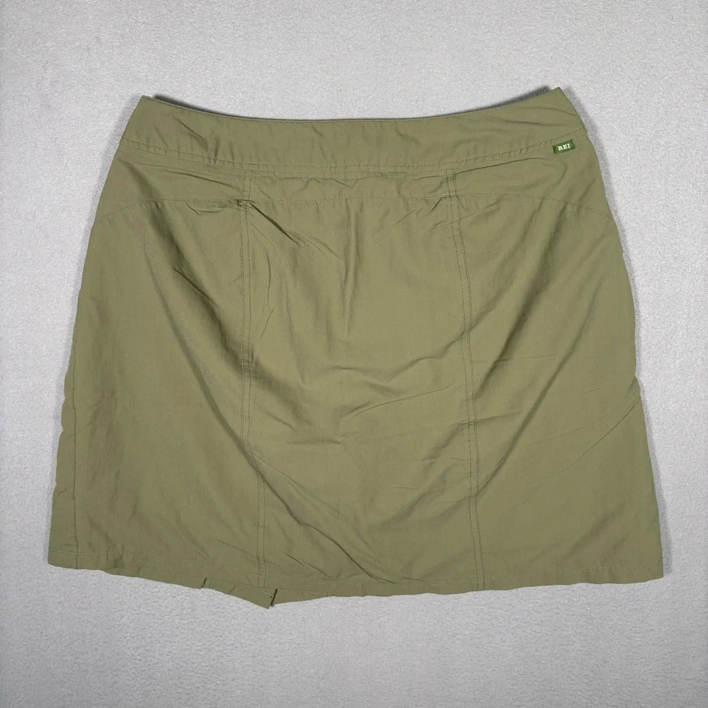 REI Skort Wrap Women’s Sz 14 Army Green Skirt/Shorts Nylon Hiking Pocket UPF 50 - Picture 10 of 11